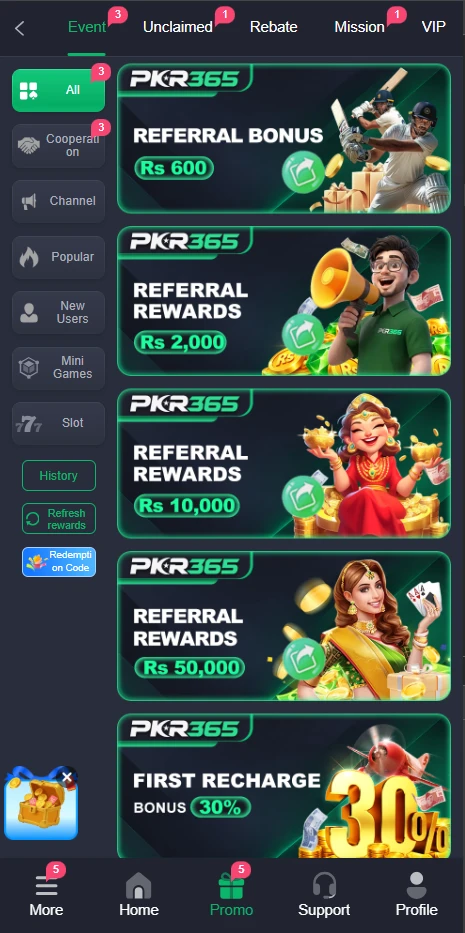 pkr365 game bonuses